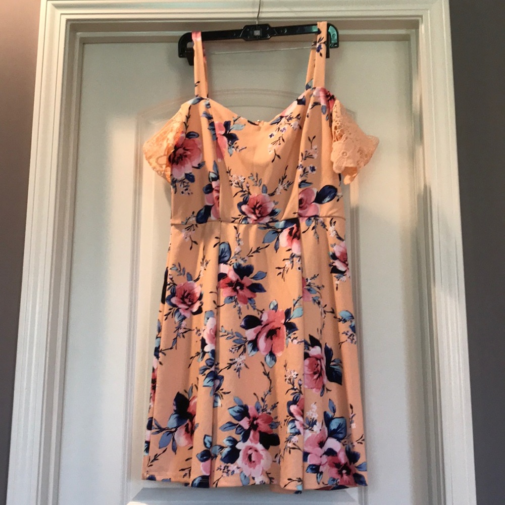Peach Floral Dress